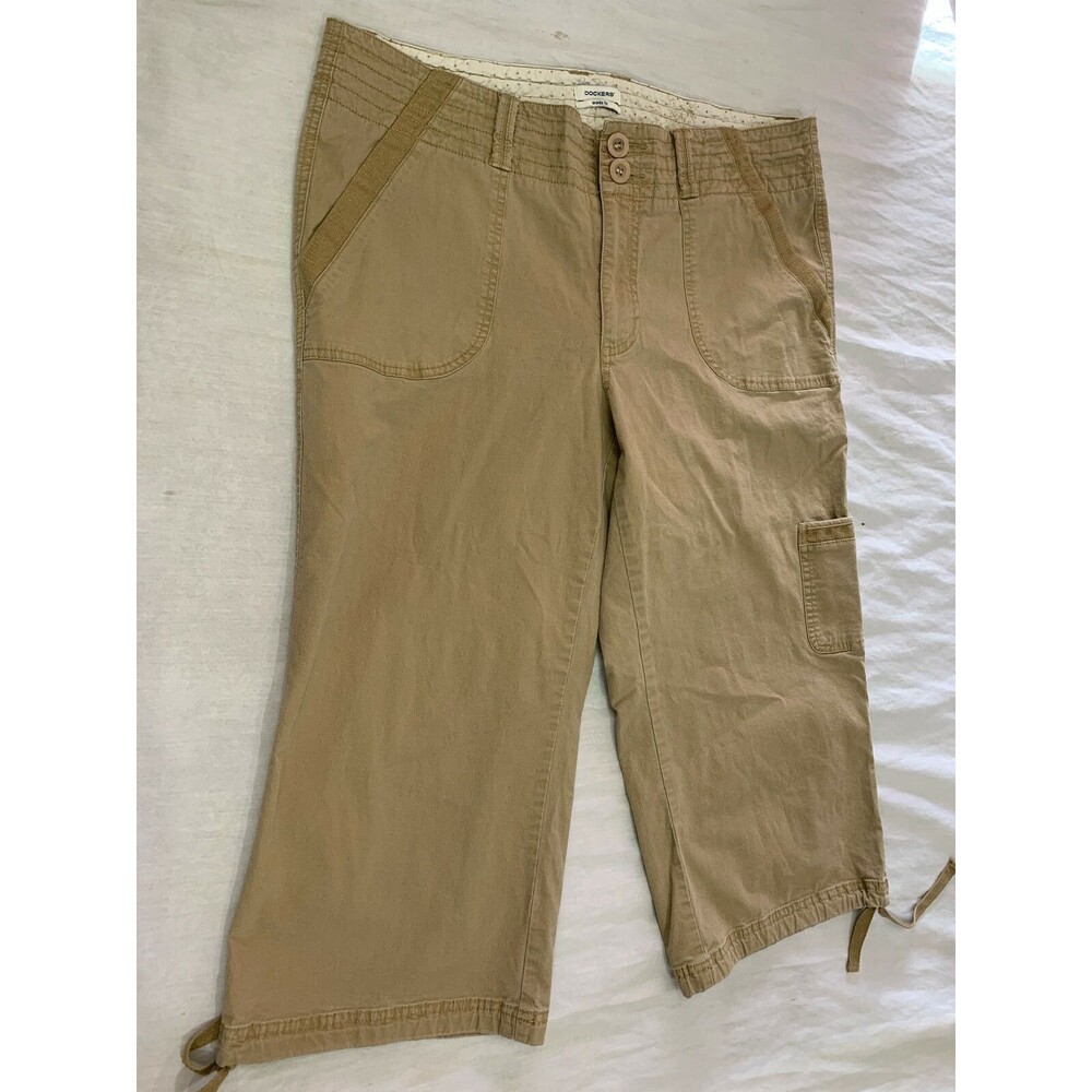 DOCKERS WOMENS CARGO CAPRIS PANTS SIZE 14